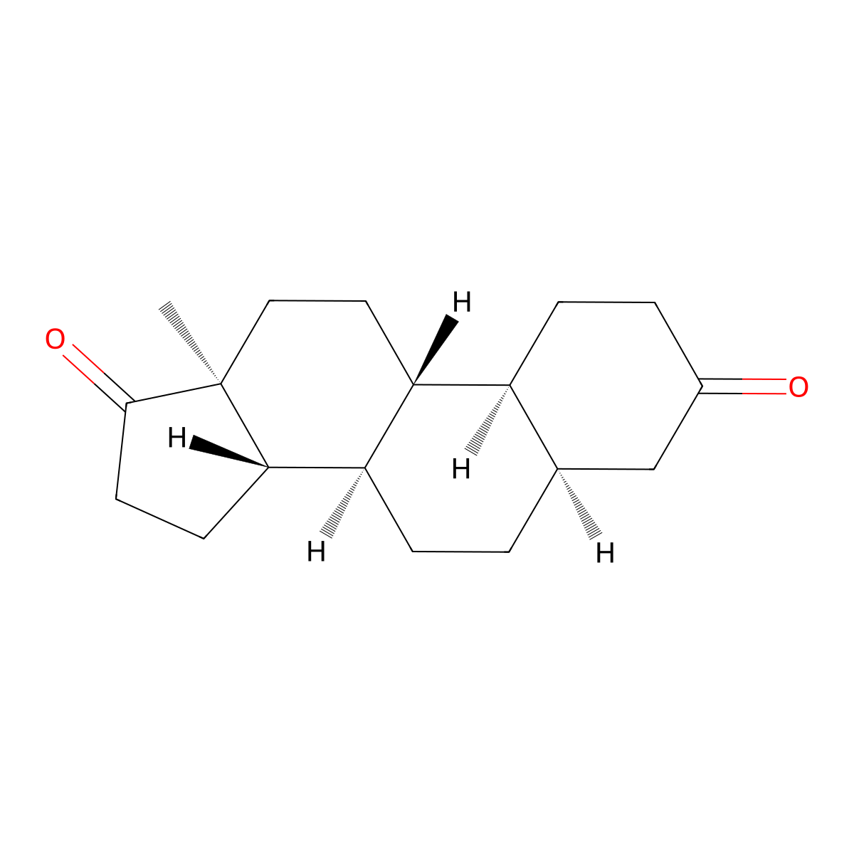 (5R,8R,9R,10S,13S,14S)-13-methyl-1,2,4,5,6,7,8,9,10,11,12,14,15,16-tetradecahydrocyclopenta[a]phenanthrene-3,17-dione molecular structure, CAS 5696-51-5