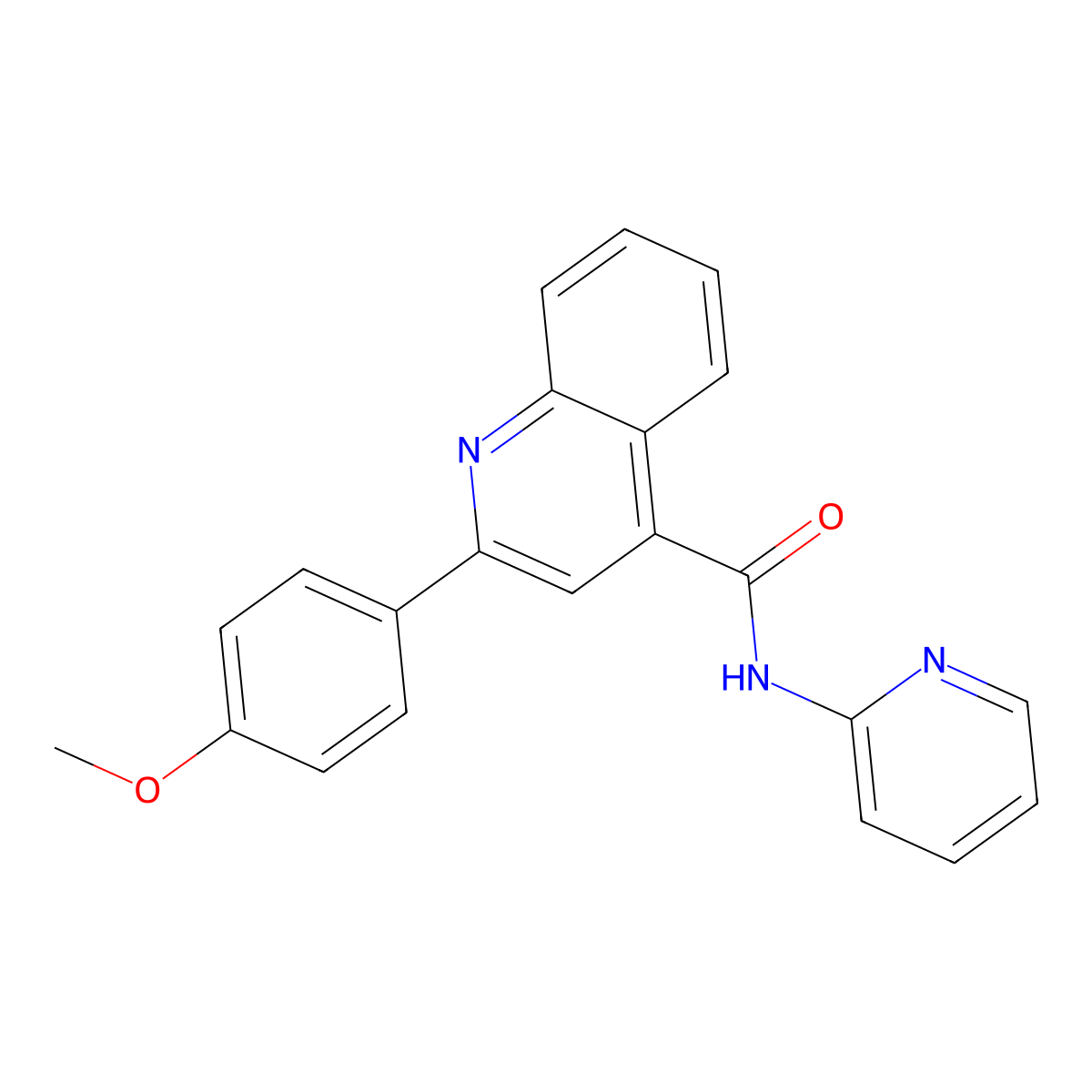 2-(4-methoxyphenyl)-N-(pyridin-2-yl)quinoline-4-carboxamide molecular structure, CAS 5696-56-0