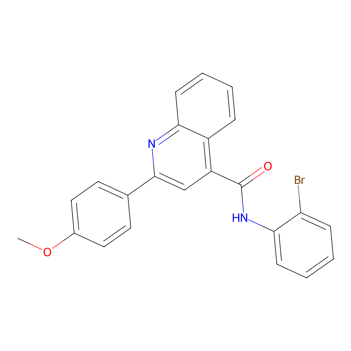 N-(2-bromophenyl)-2-(4-methoxyphenyl)quinoline-4-carboxamide molecular structure, CAS 5696-82-2