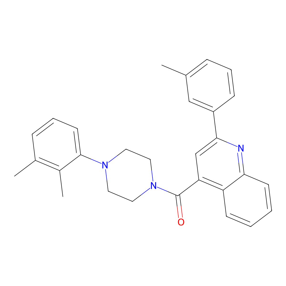 [4-(2,3-Dimethylphenyl)piperazin-1-yl]-[2-(3-methylphenyl)quinolin-4-yl]methanone molecular structure, CAS 5696-97-9