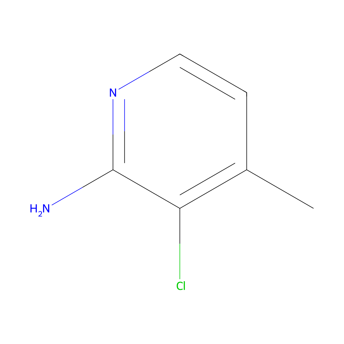 2-Amino-3-chloro-4-picoline molecular structure, CAS 56960-76-0