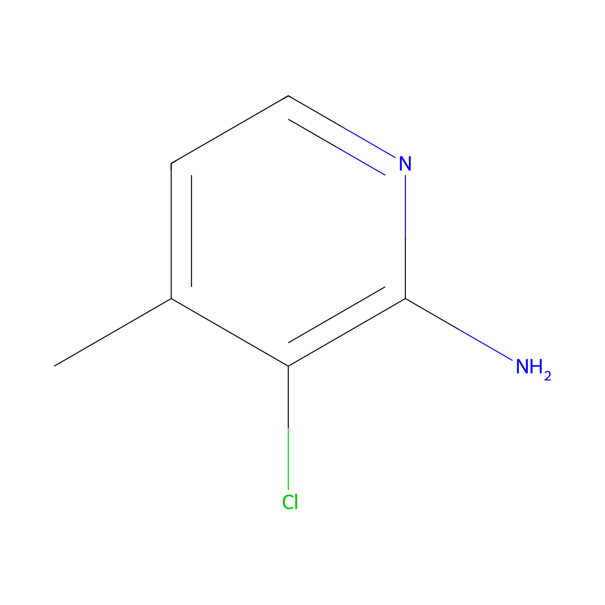 2-Amino-3-chloro-4-picoline molecular structure, CAS 56960-76-0