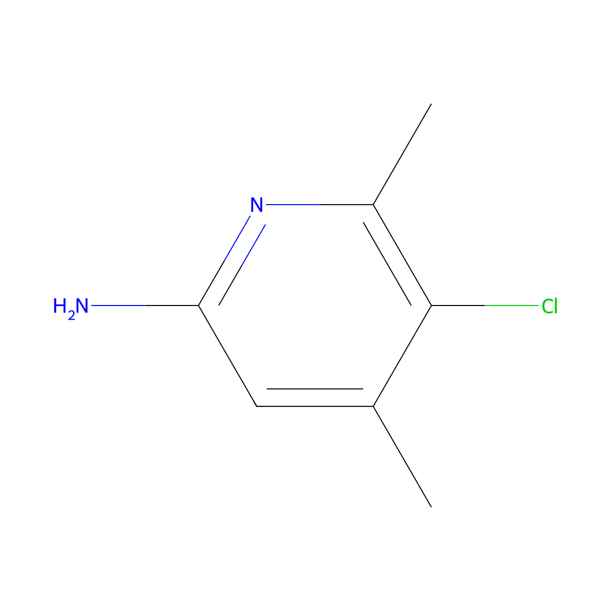 5-Chloro-4,6-dimethylpyridin-2-amine molecular structure, CAS 56960-79-3