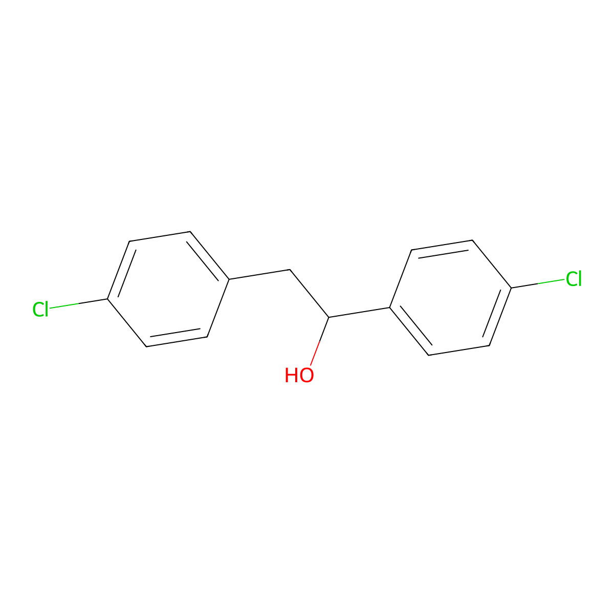 1,2-Bis(p-chlorophenyl) ethanol molecular structure, CAS 56960-97-5