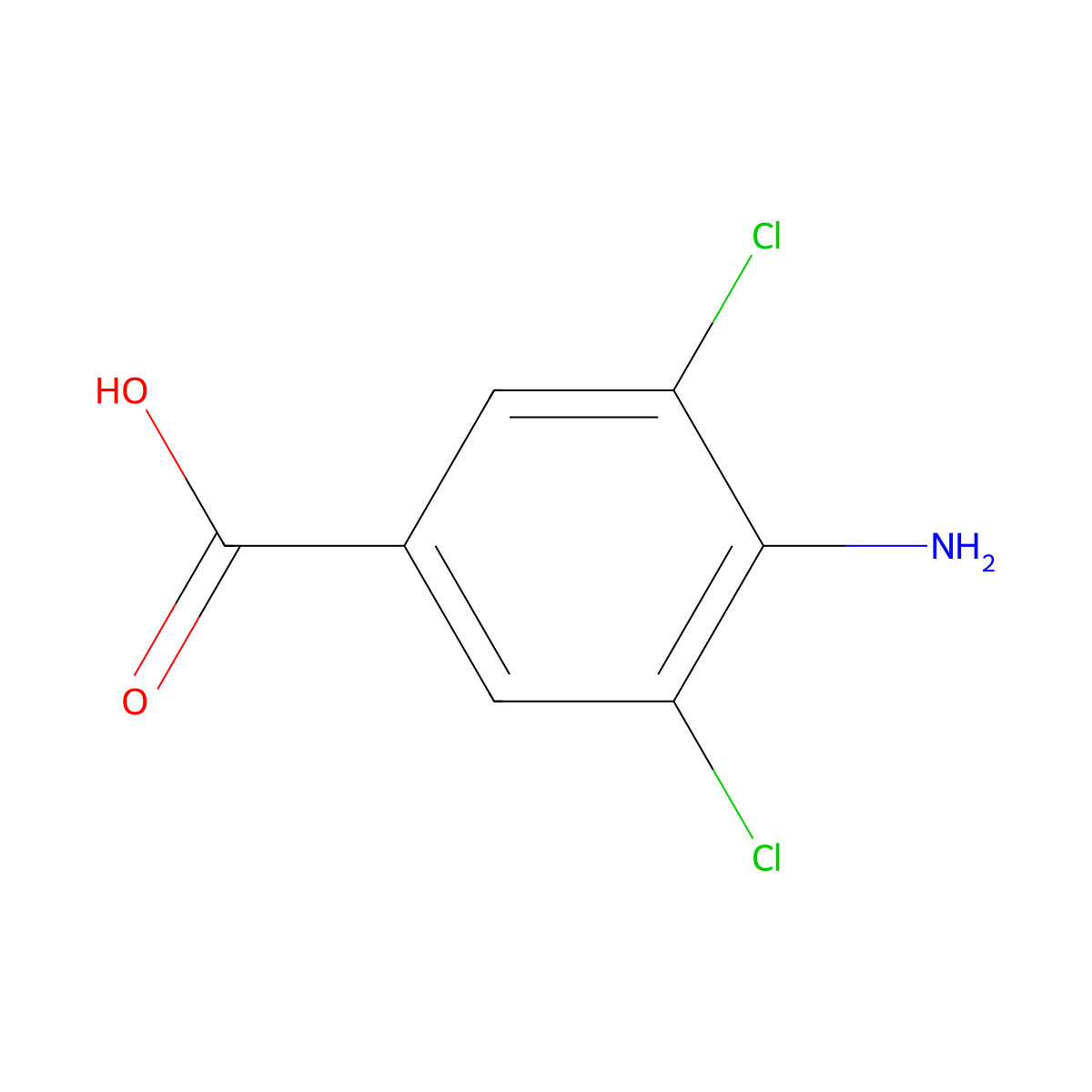 4-Amino-3,5-dichlorobenzoic acid molecular structure, CAS 56961-25-2