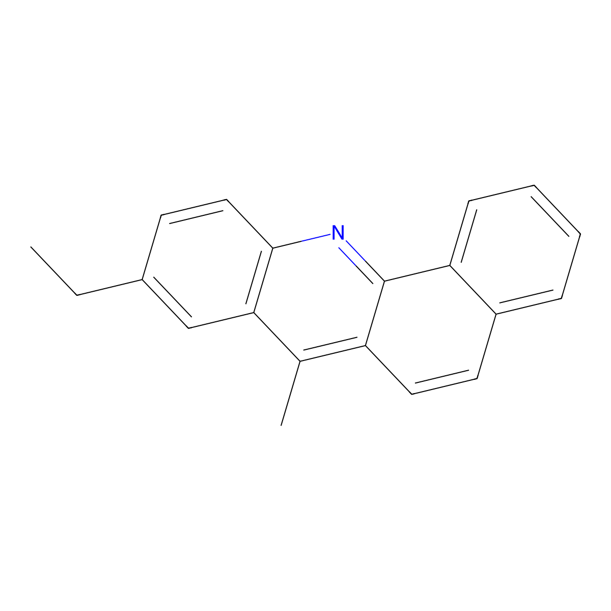 BENZ(c)ACRIDINE, 9-ETHYL-7-METHYL- molecular structure, CAS 56961-65-0