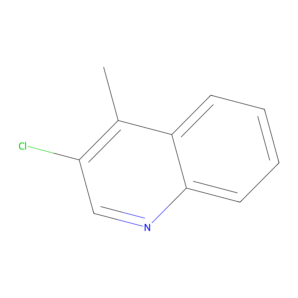 Quinoline, 3-chloro-4-methyl- molecular structure, CAS 56961-79-6