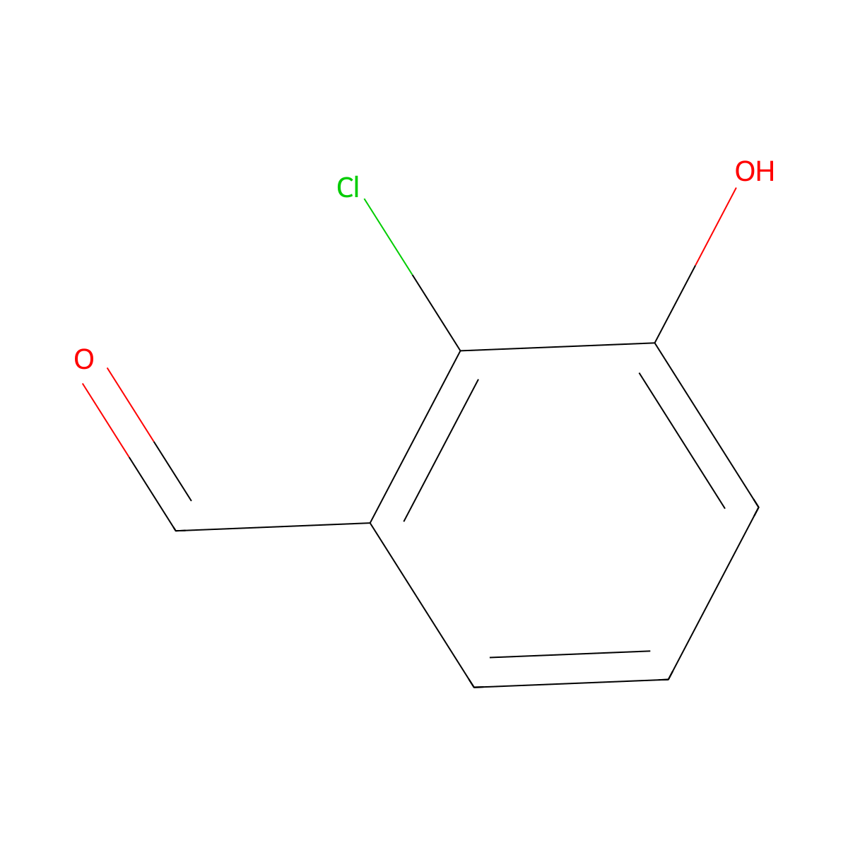 2-Chloro-3-hydroxybenzaldehyde molecular structure, CAS 56962-10-8