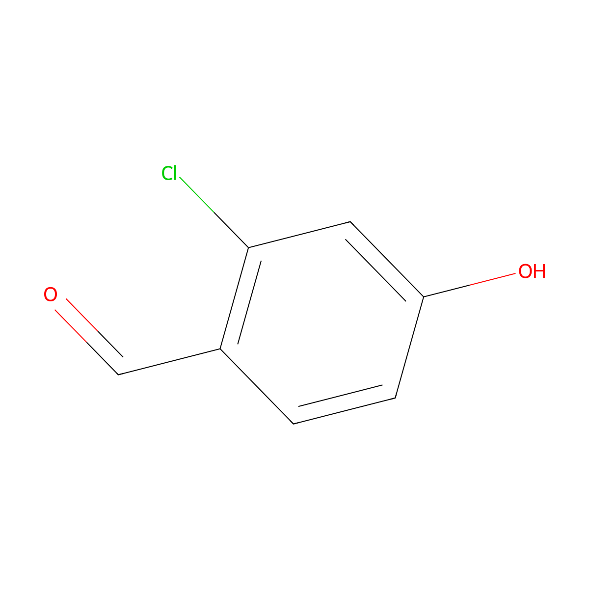 2-Chloro-4-hydroxybenzaldehyde molecular structure, CAS 56962-11-9