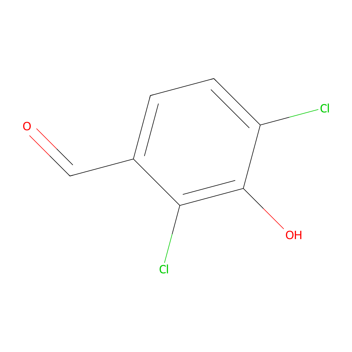 2,4-Dichloro-3-hydroxybenzaldehyde molecular structure, CAS 56962-13-1
