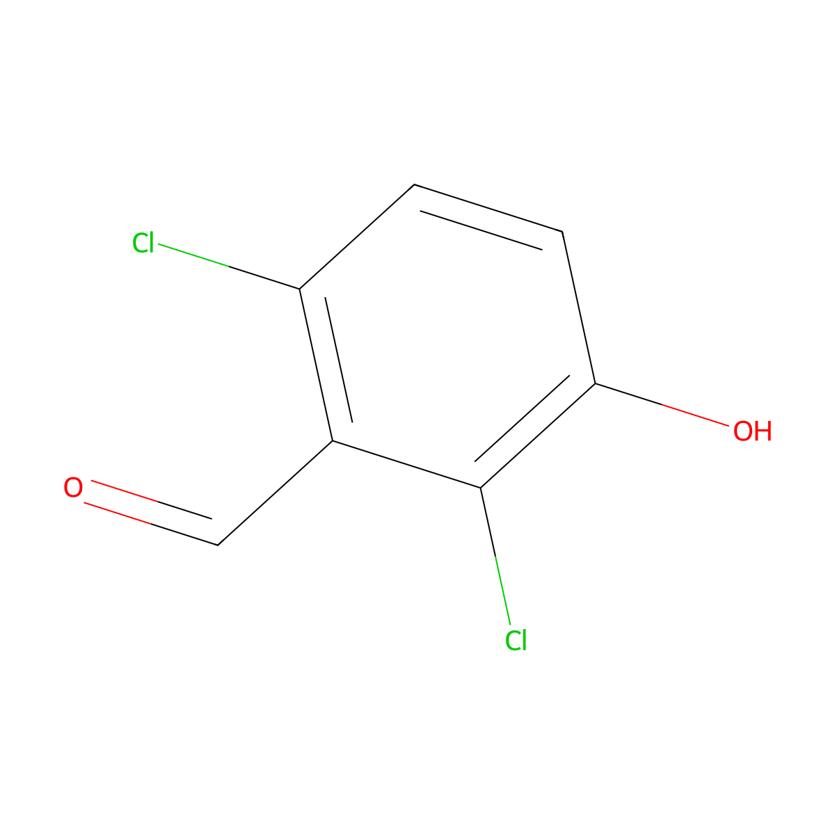 2,6-Dichloro-3-hydroxy-benzaldehyde molecular structure, CAS 56962-14-2