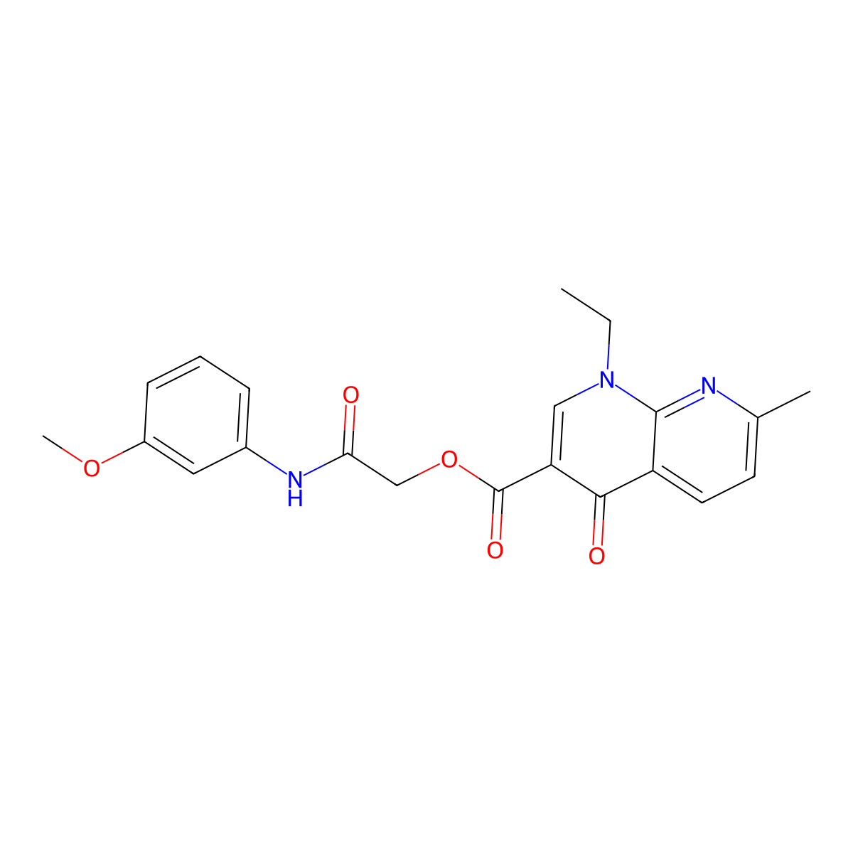 [(3-Methoxyphenyl)carbamoyl]methyl 1-ethyl-7-methyl-4-oxo-1,4-dihydro-1,8-naphthyridine-3-carboxylate molecular structure, CAS 569635-57-0