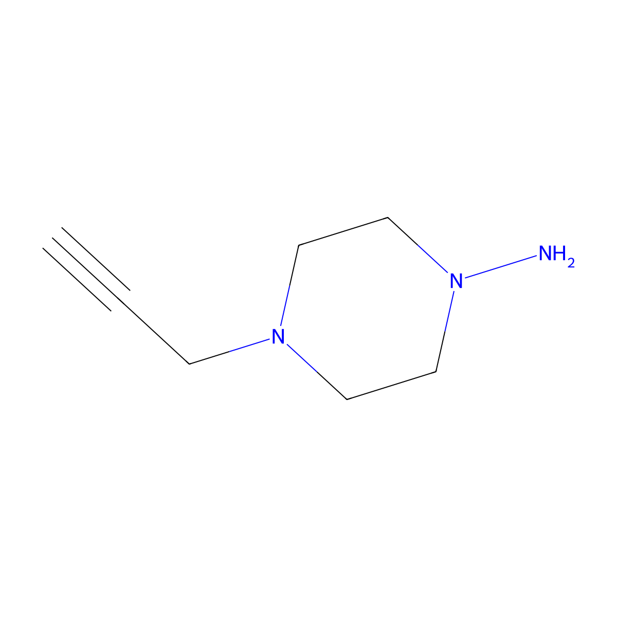 4-(Prop-2-yn-1-yl)piperazin-1-amine molecular structure, CAS 56964-23-9