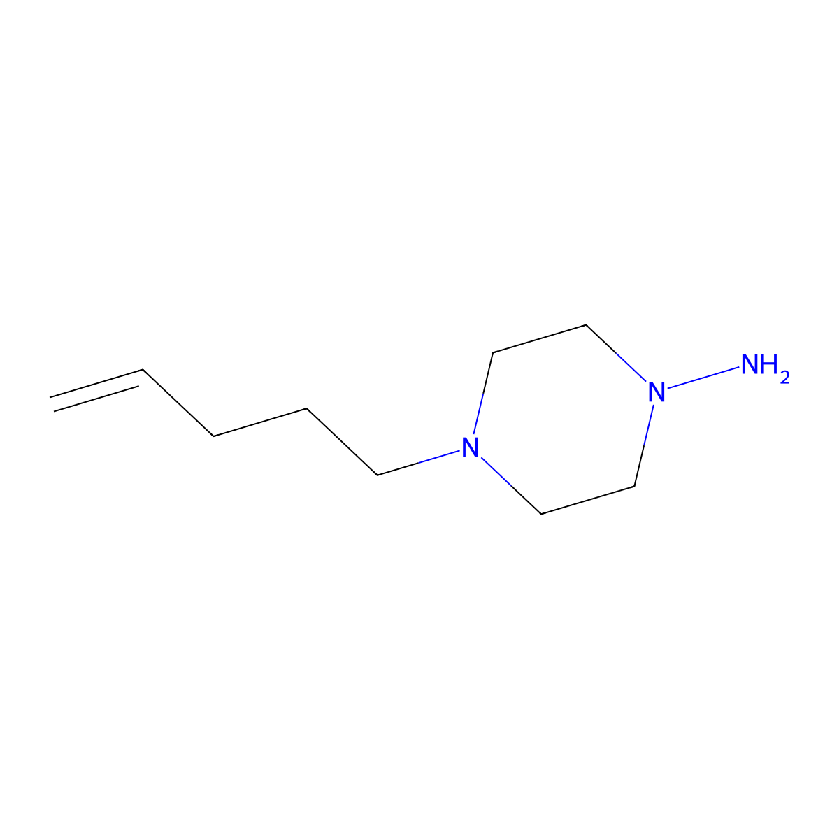 4-(Pent-4-en-1-yl)piperazin-1-amine molecular structure, CAS 56964-26-2