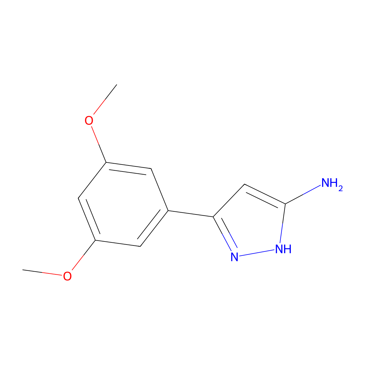 3-(3,5-Dimethoxyphenyl)-1H-pyrazol-5-amine molecular structure, CAS 569655-99-8