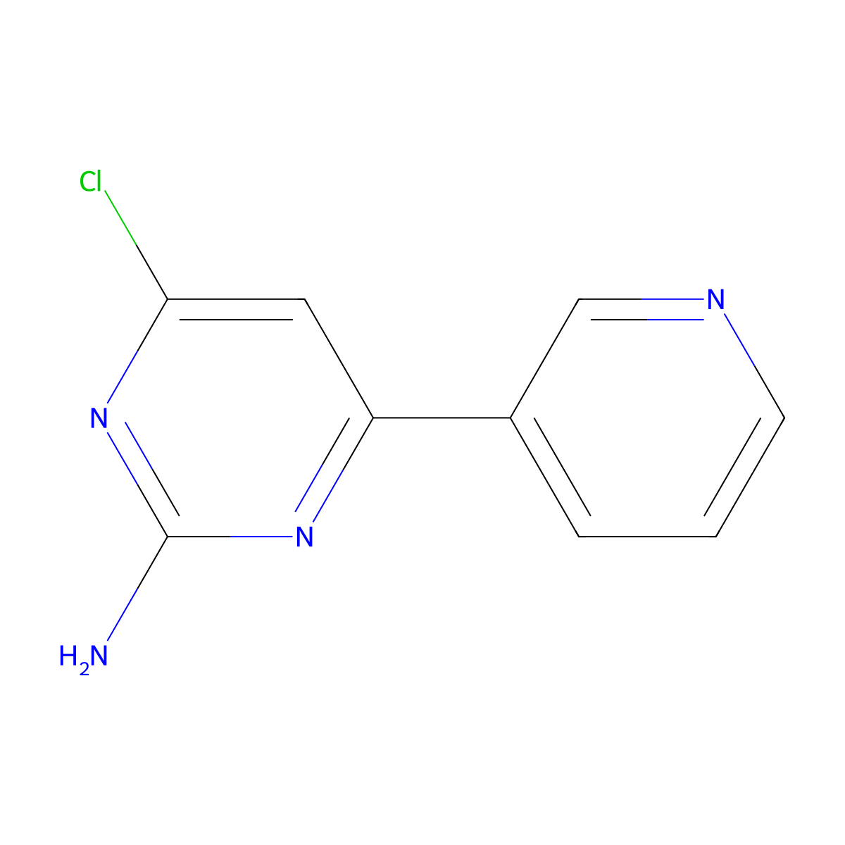 2-Amino-4-chloro-6-(3-pyridyl)pyrimidine molecular structure, CAS 569657-97-2