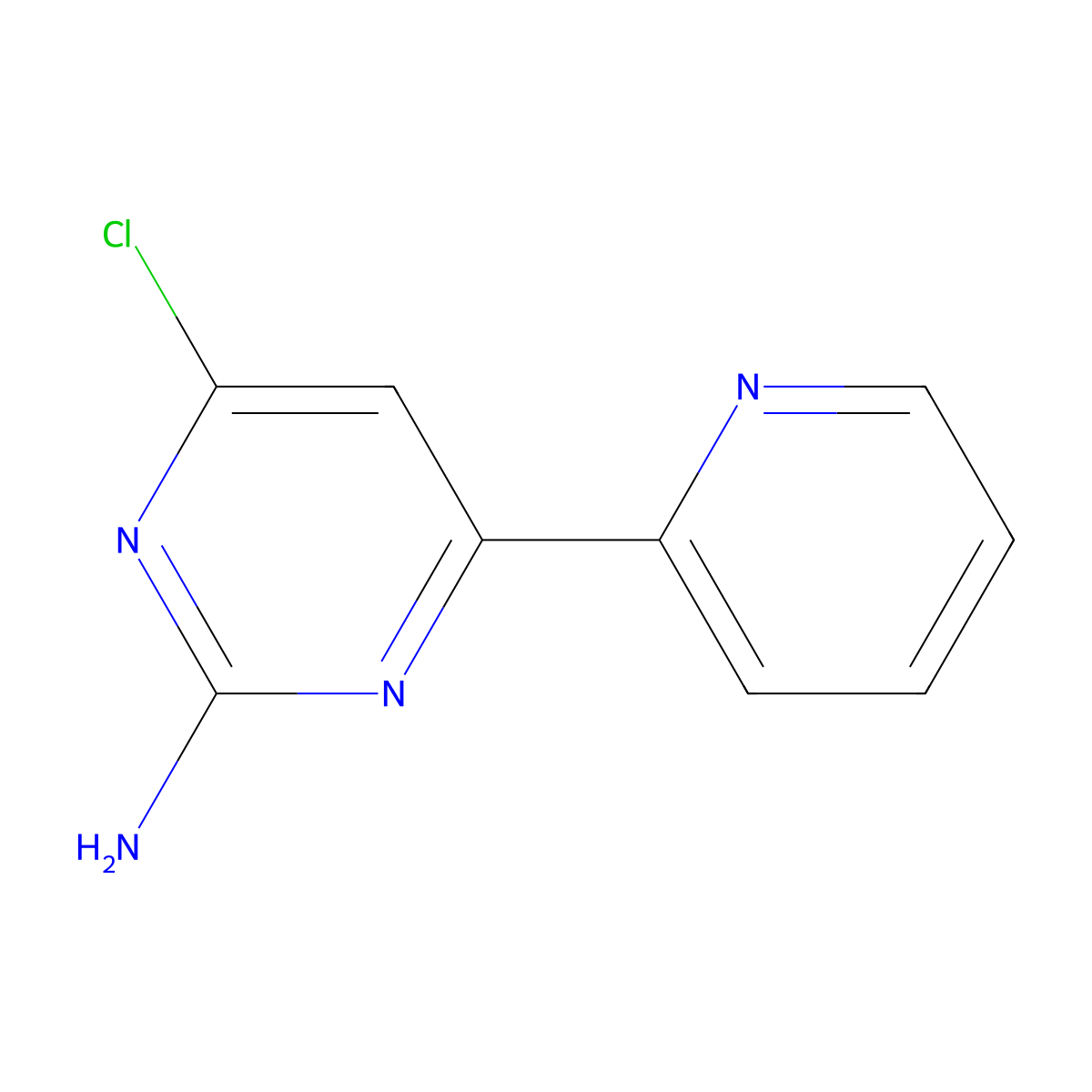 2-Amino-4-chloro-6-(2-pyridyl)pyrimidine molecular structure, CAS 569657-98-3