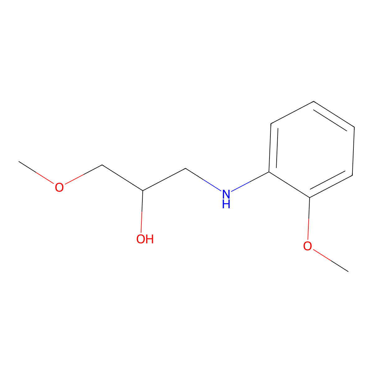 1-Methoxy-3-(2-methoxy-phenylamino)-propan-2-ol molecular structure, CAS 56966-39-3