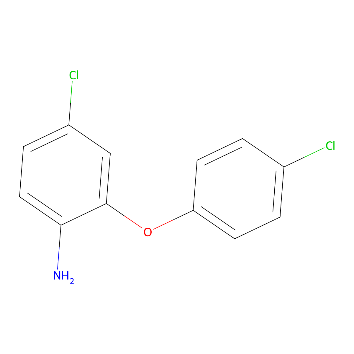 4-Chloro-2-(4-chlorophenoxy)aniline molecular structure, CAS 56966-49-5
