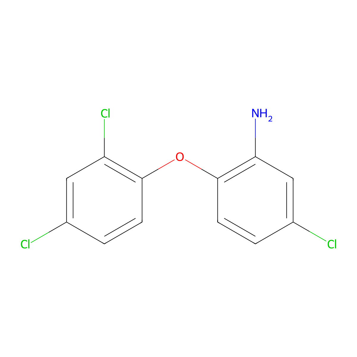 Benzenamine, 5-chloro-2-(2,4-dichlorophenoxy)- molecular structure, CAS 56966-52-0