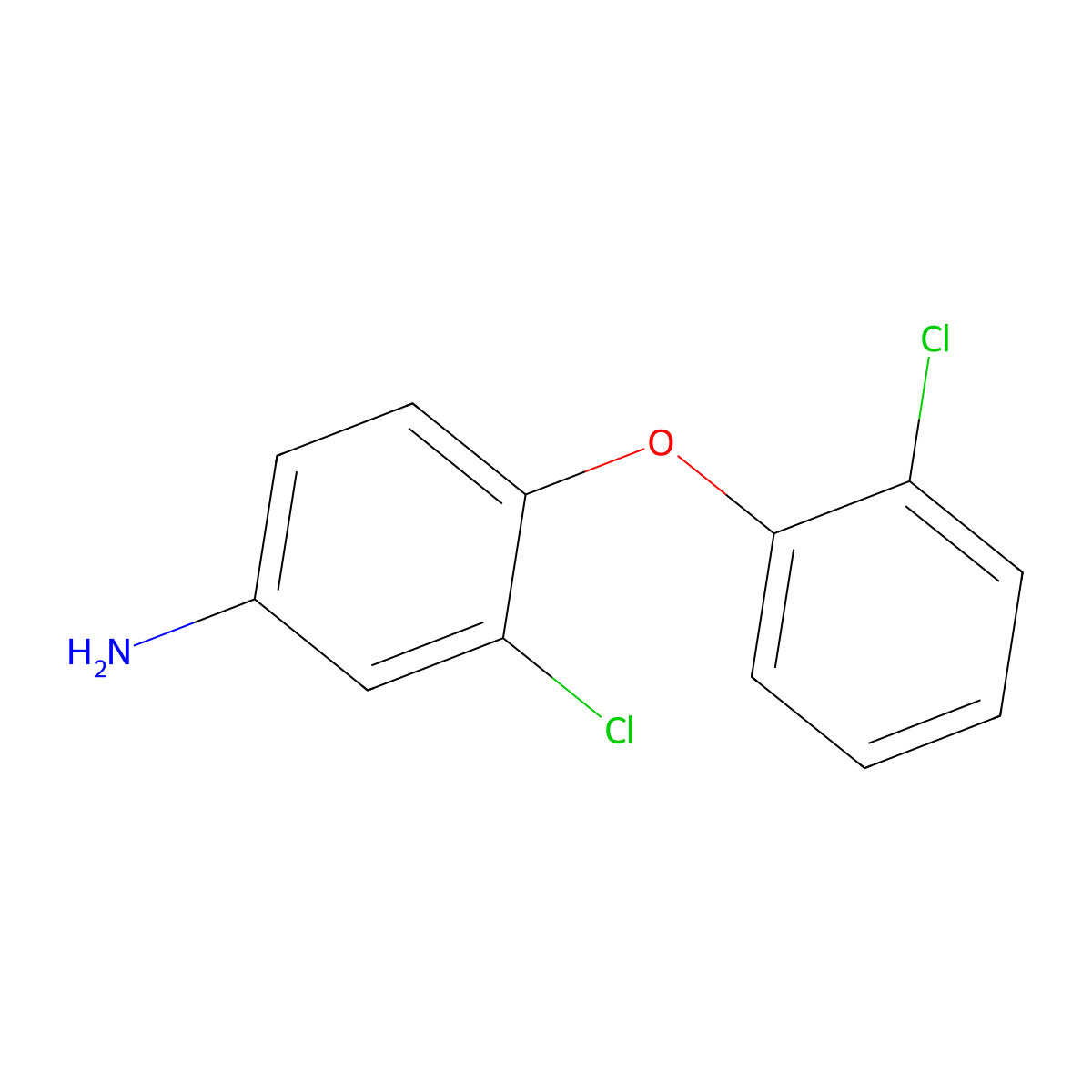 3-Chloro-4-(2-chlorophenoxy)aniline molecular structure, CAS 56966-54-2