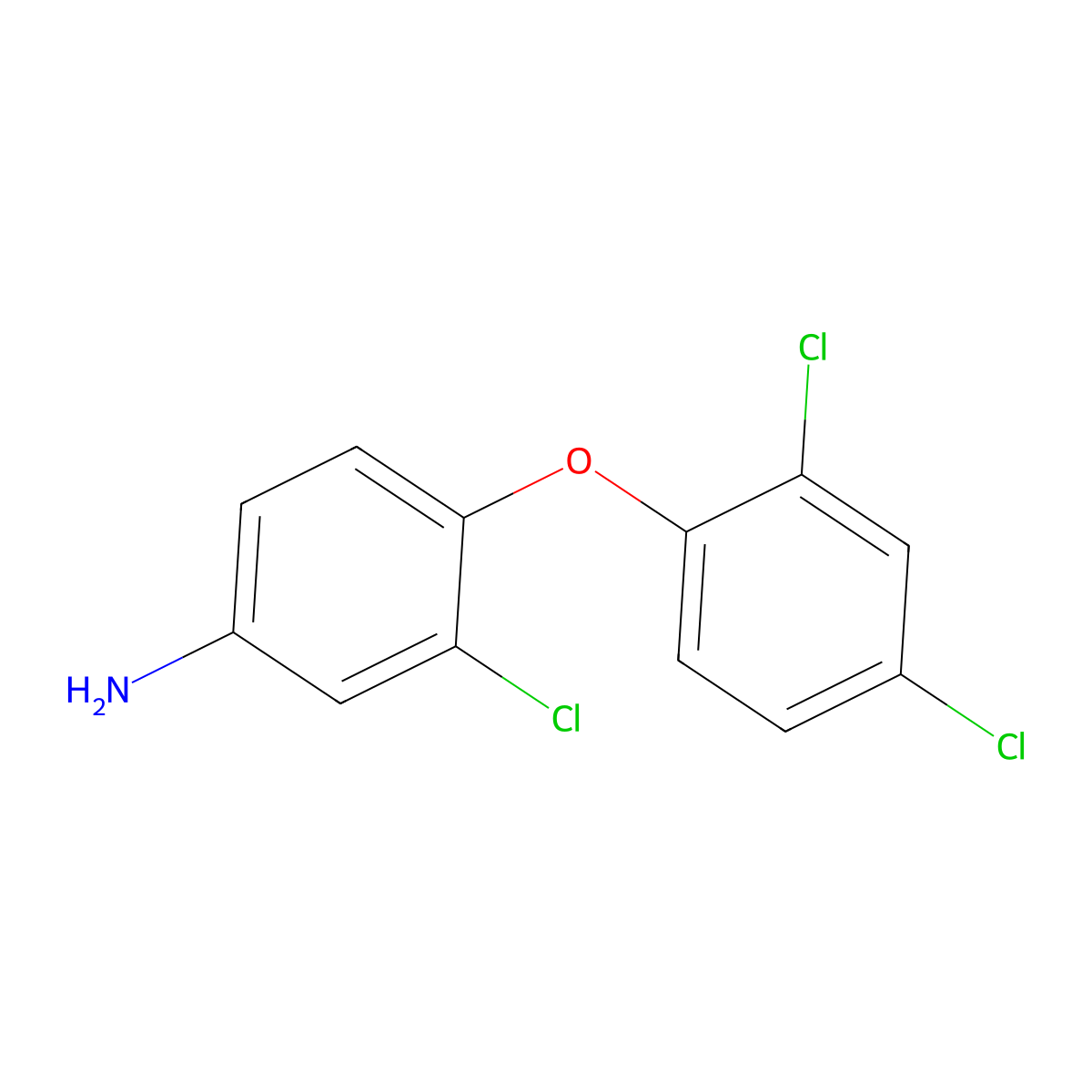 3-Chloro-4-(2,4-dichlorophenoxy)aniline molecular structure, CAS 56966-58-6