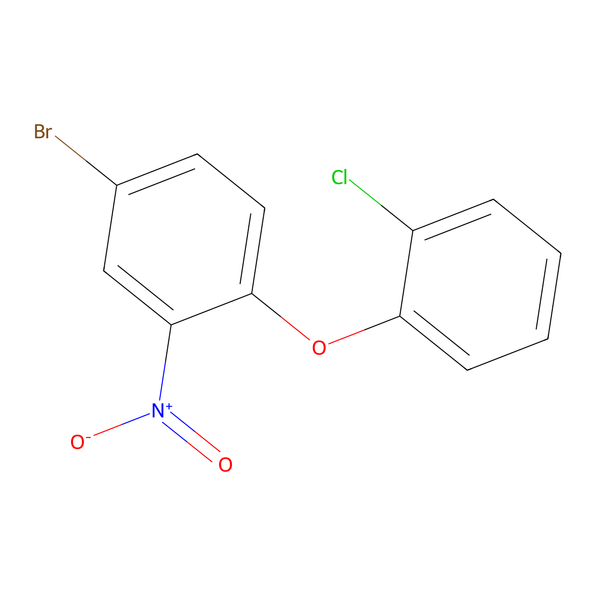 4-Bromo-1-(2-chloro-phenoxy)-2-nitro-benzene molecular structure, CAS 56966-66-6