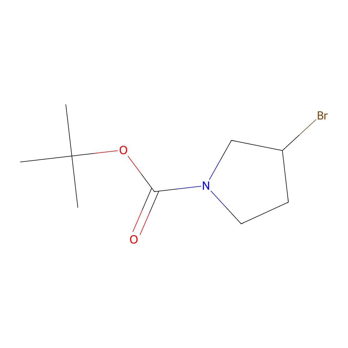 (R)-tert-butyl 3-bromopyrrolidine-1-carboxylate molecular structure, CAS 569660-97-5