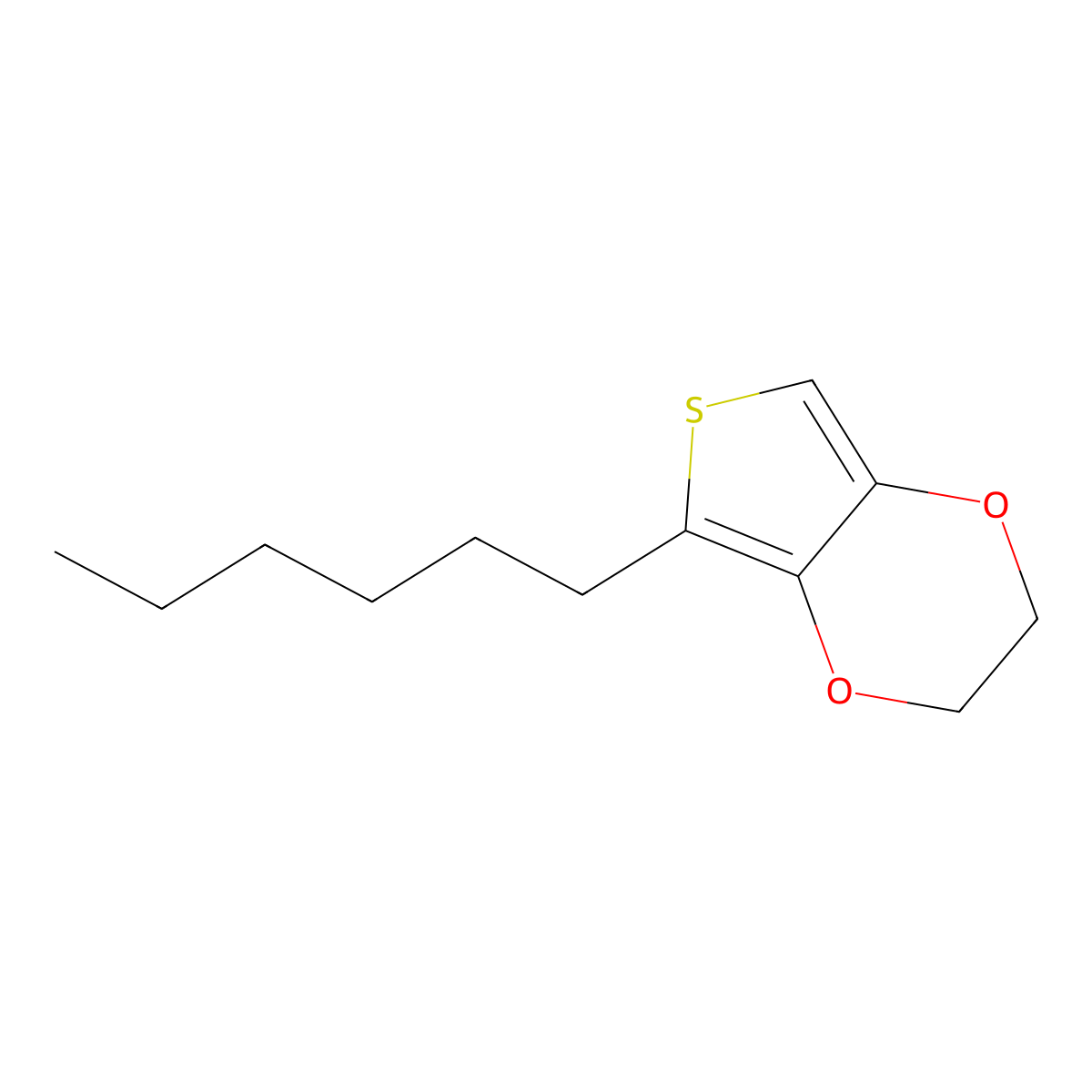 Thieno[3,4-b]-1,4-dioxin, 5-hexyl-2,3-dihydro- molecular structure, CAS 569665-30-1