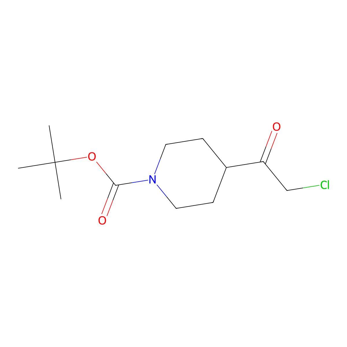 Tert-butyl 4-(2-chloroacetyl)piperidine-1-carboxylate molecular structure, CAS 569667-84-1