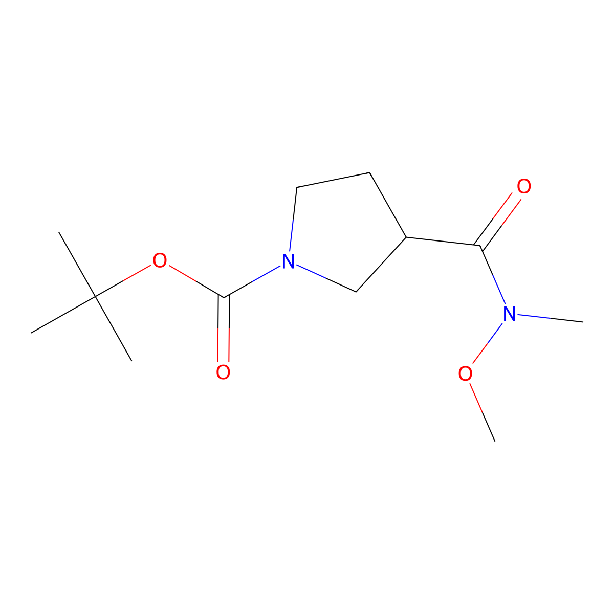 Tert-butyl 3-[methoxy(methyl)carbamoyl]pyrrolidine-1-carboxylate molecular structure, CAS 569667-93-2
