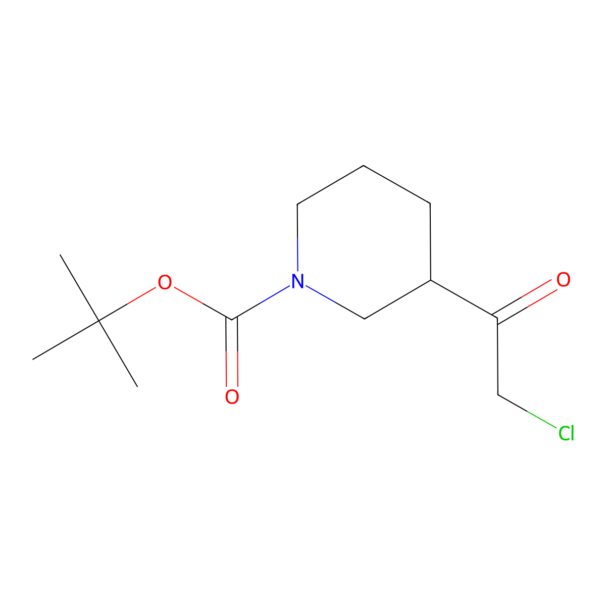 Tert-butyl 3-(2-chloroacetyl)piperidine-1-carboxylate molecular structure, CAS 569667-95-4