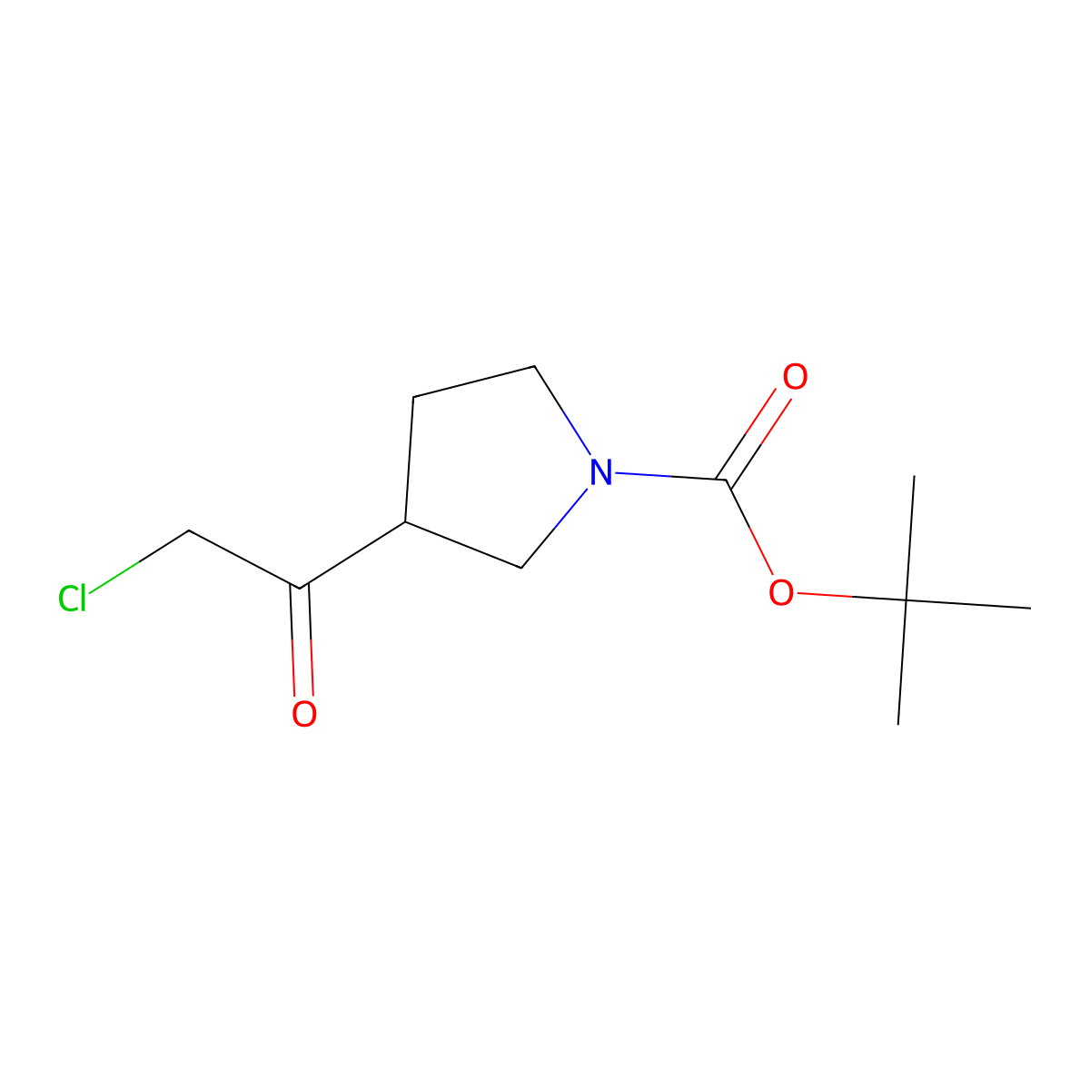 Tert-butyl 3-(2-chloroacetyl)pyrrolidine-1-carboxylate molecular structure, CAS 569667-96-5