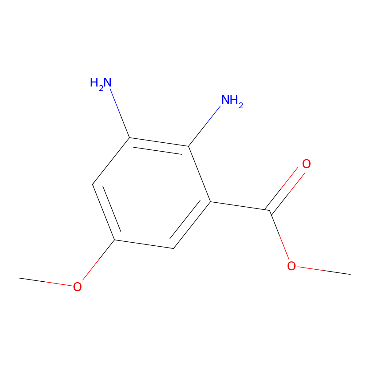 Methyl 2,3-diamino-5-methoxybenzoate molecular structure, CAS 569668-24-2