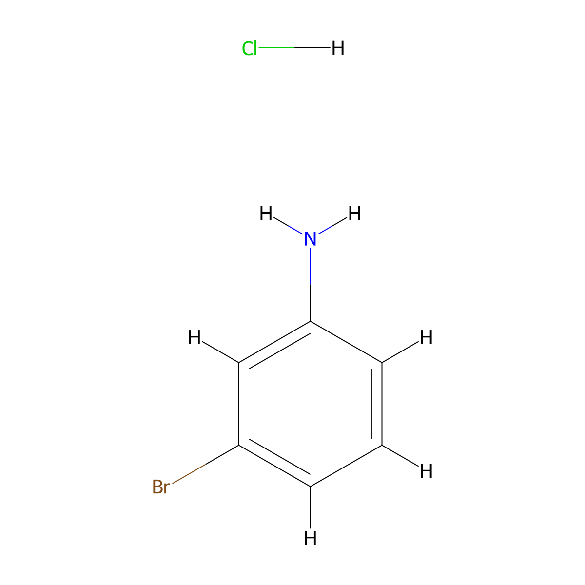 3-Bromoaniline--hydrogen chloride (1/1) molecular structure, CAS 56967-17-0