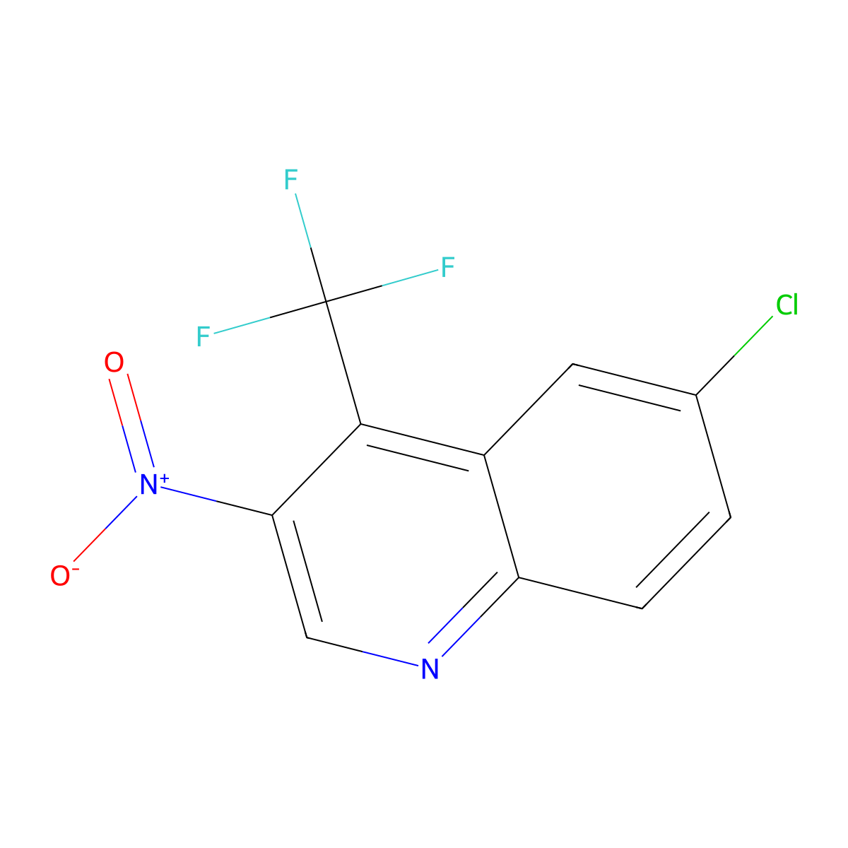 6-Chloro-3-nitro-4-(trifluoromethyl)quinoline molecular structure, CAS 569680-02-0