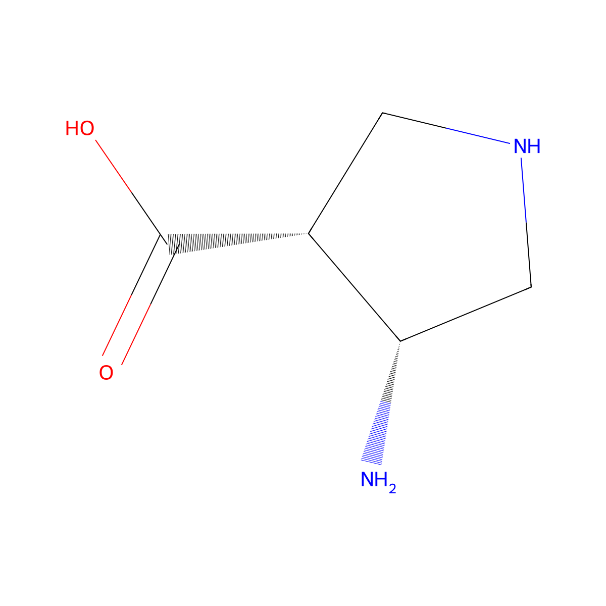 (3R,4R)-4-Aminopyrrolidine-3-carboxylic acid molecular structure, CAS 569682-61-7