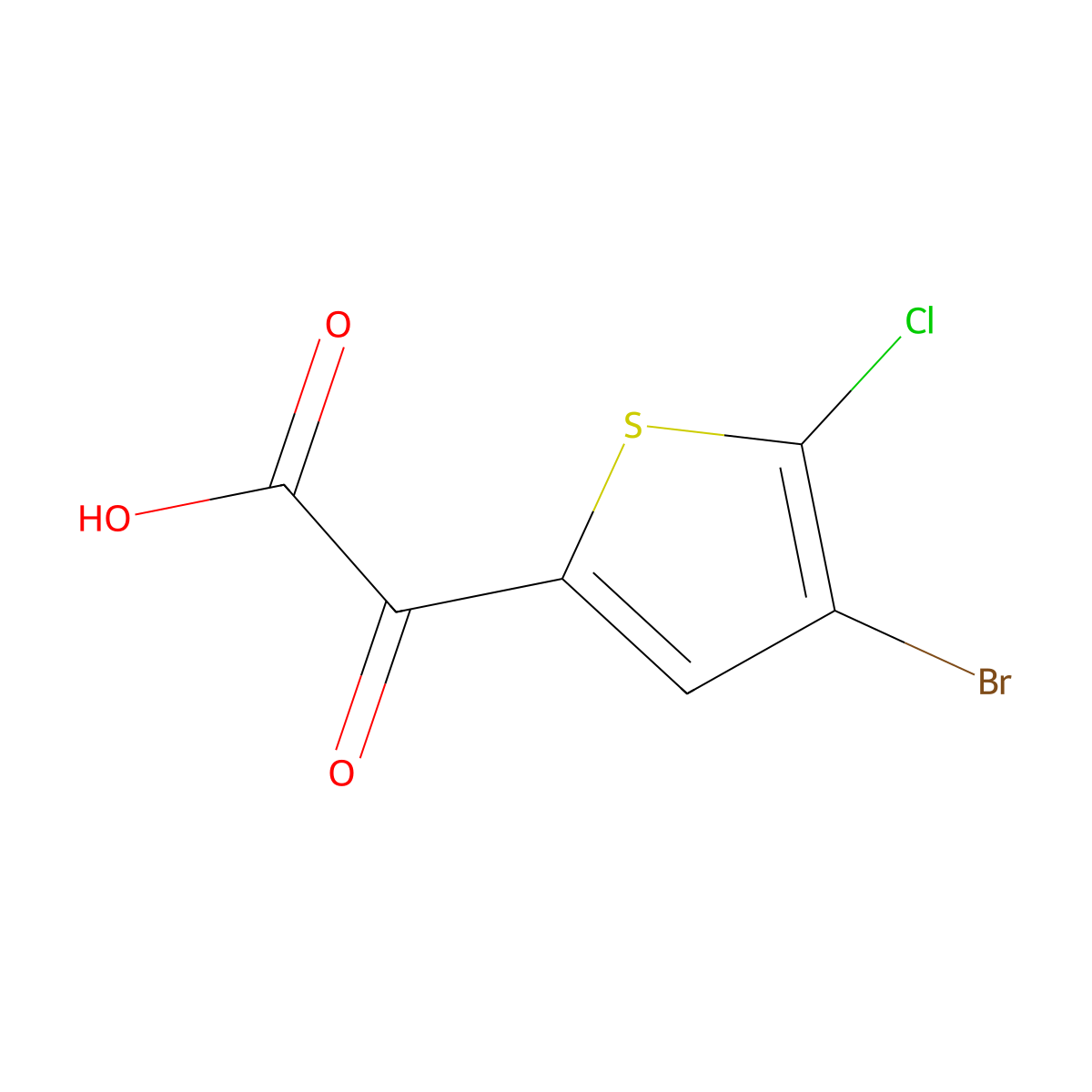 2-(4-Bromo-5-chlorothiophen-2-yl)-2-oxoacetic acid molecular structure, CAS 569688-48-8