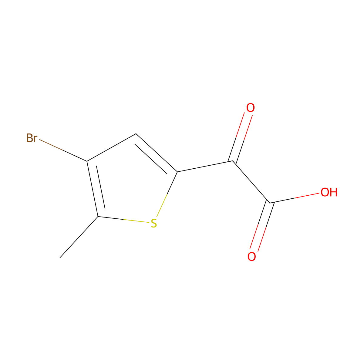 2-(4-Bromo-5-methylthiophen-2-yl)-2-oxoacetic acid molecular structure, CAS 569688-54-6