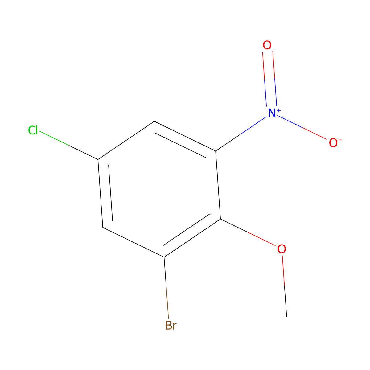 1-Bromo-5-chloro-2-methoxy-3-nitrobenzene molecular structure, CAS 569688-62-6