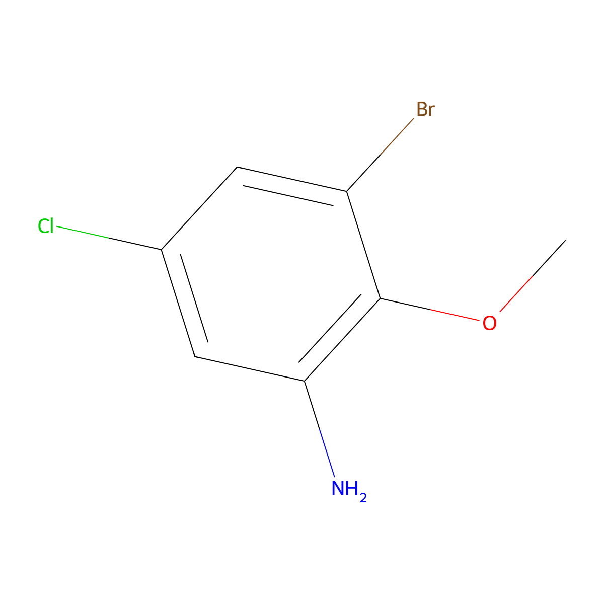 3-Bromo-5-chloro-2-methoxyaniline molecular structure, CAS 569688-63-7
