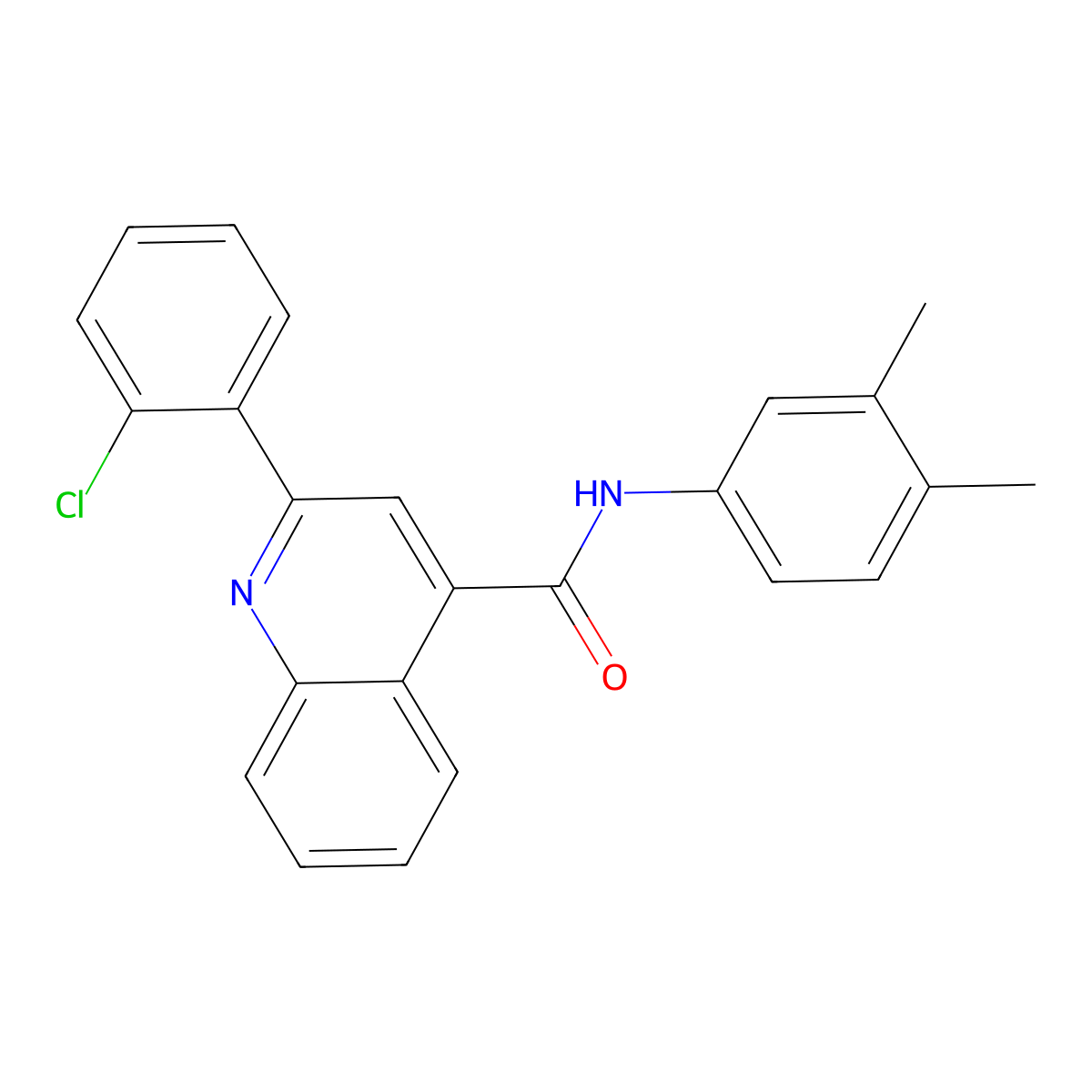 2-(2-chlorophenyl)-N-(3,4-dimethylphenyl)quinoline-4-carboxamide molecular structure, CAS 5697-05-2