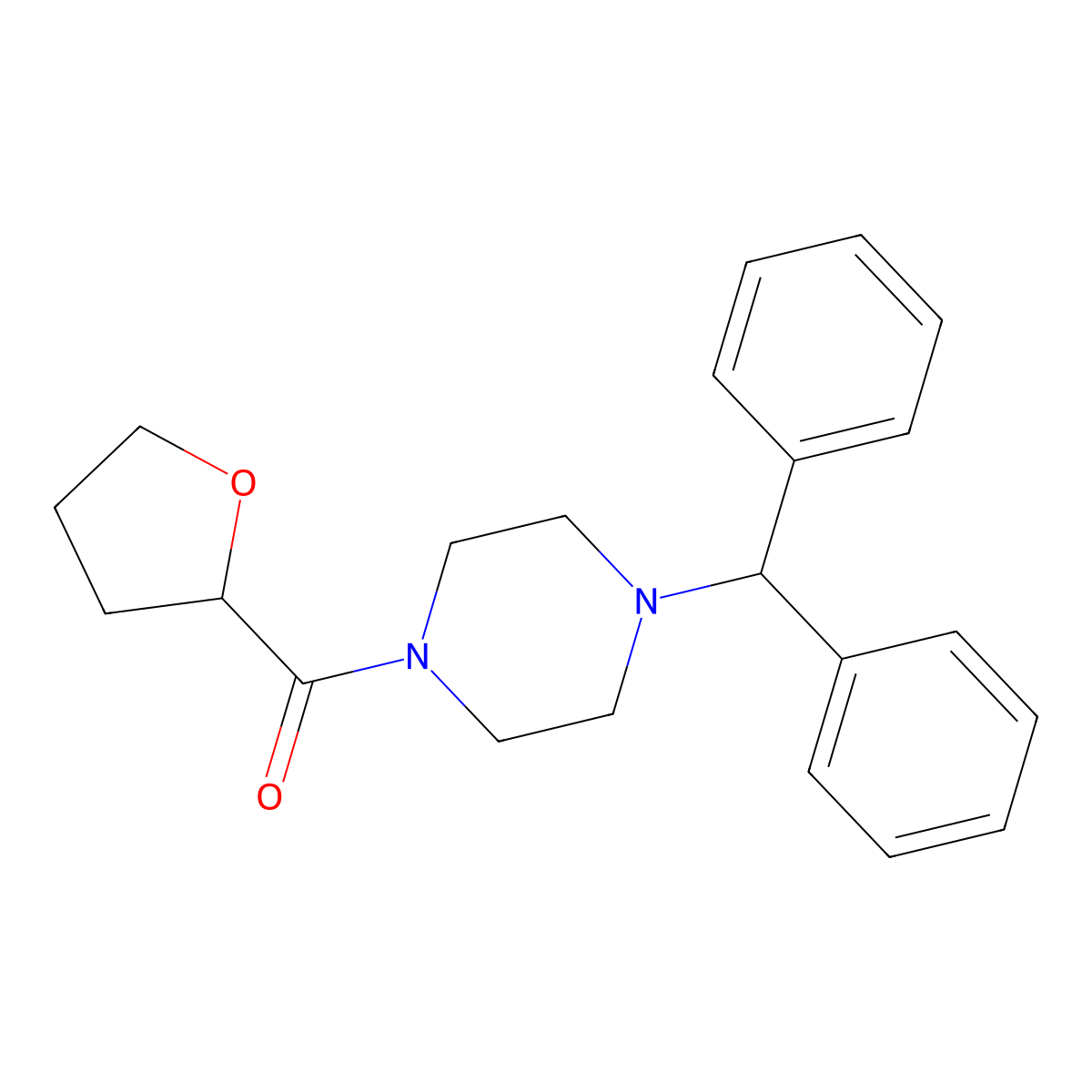 (4-Benzhydrylpiperazin-1-yl)-(oxolan-2-yl)methanone molecular structure, CAS 5697-90-5