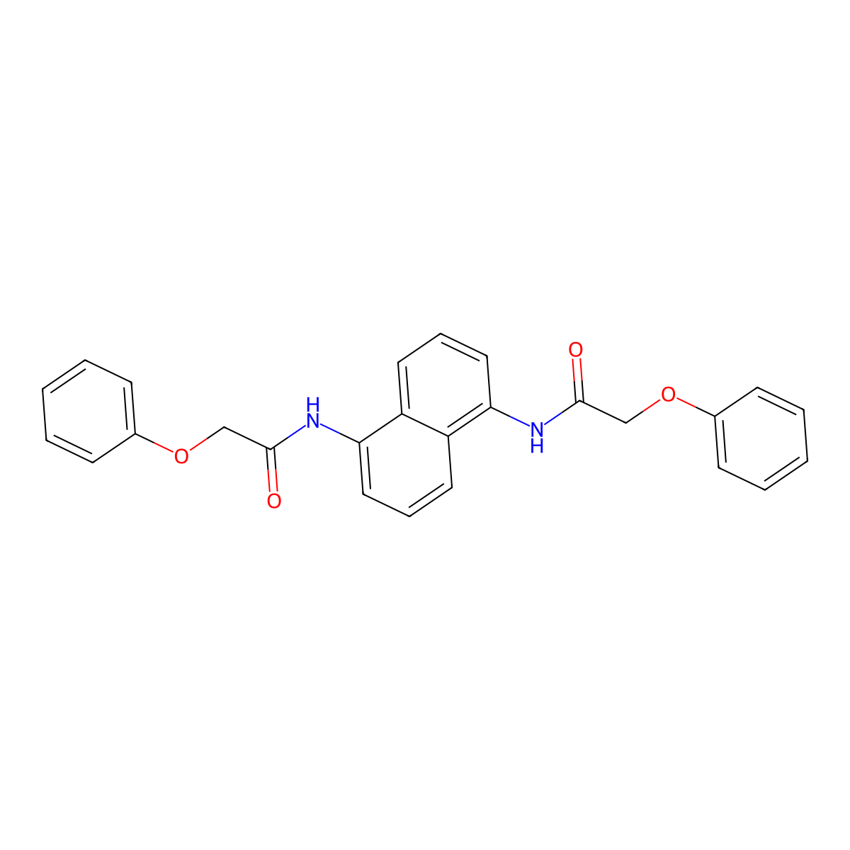2-phenoxy-N-[5-[(2-phenoxyacetyl)amino]naphthalen-1-yl]acetamide molecular structure, CAS 56970-67-3