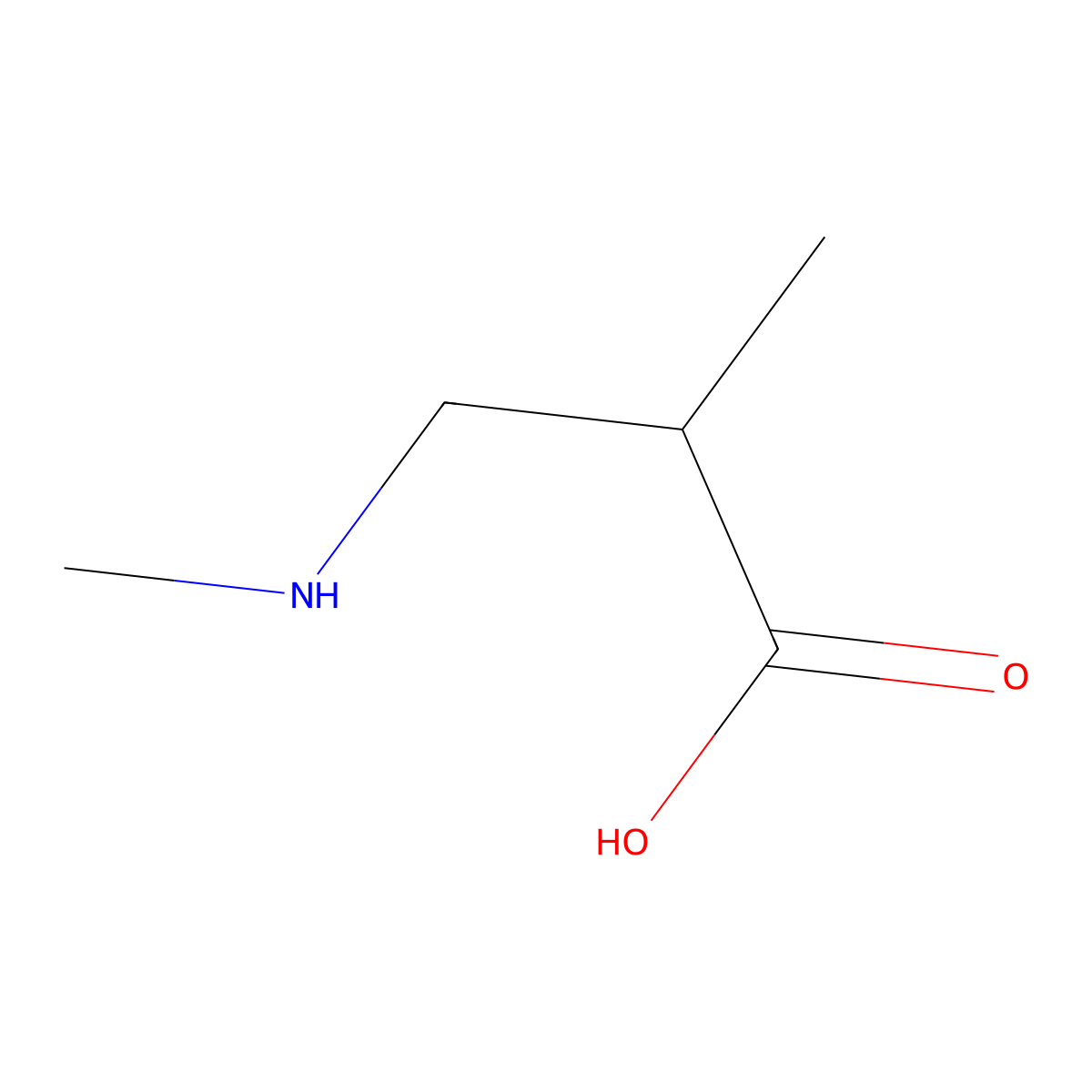 2-Methyl-3-(methylamino)propanoic acid molecular structure, CAS 56970-74-2