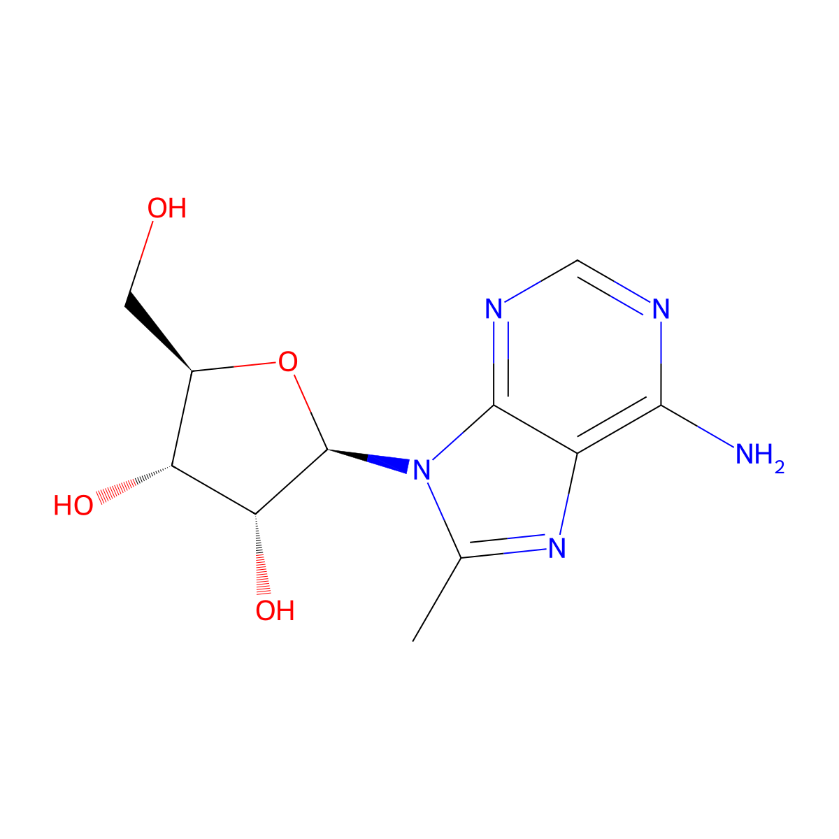 8-Methyladenosine molecular structure, CAS 56973-12-7