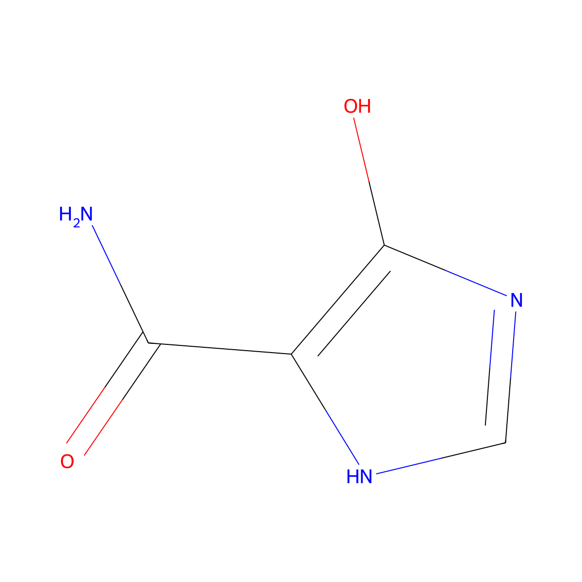 5-hydroxy-1H-imidazole-4-carboxamide molecular structure, CAS 56973-26-3