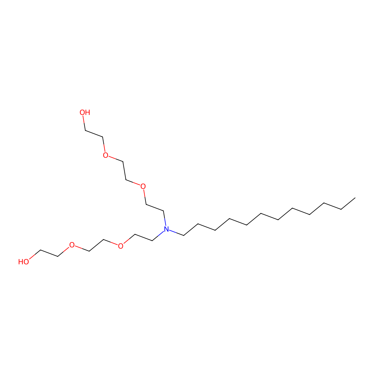2-{2-[2-(Dodecyl{2-[2-(2-hydroxyethoxy)ethoxy]ethyl}amino)ethoxy]ethoxy}ethan-1-ol molecular structure, CAS 56975-19-0
