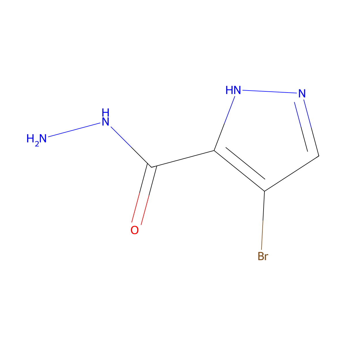 4-bromo-1H-pyrazole-5-carbohydrazide molecular structure, CAS 56976-82-0