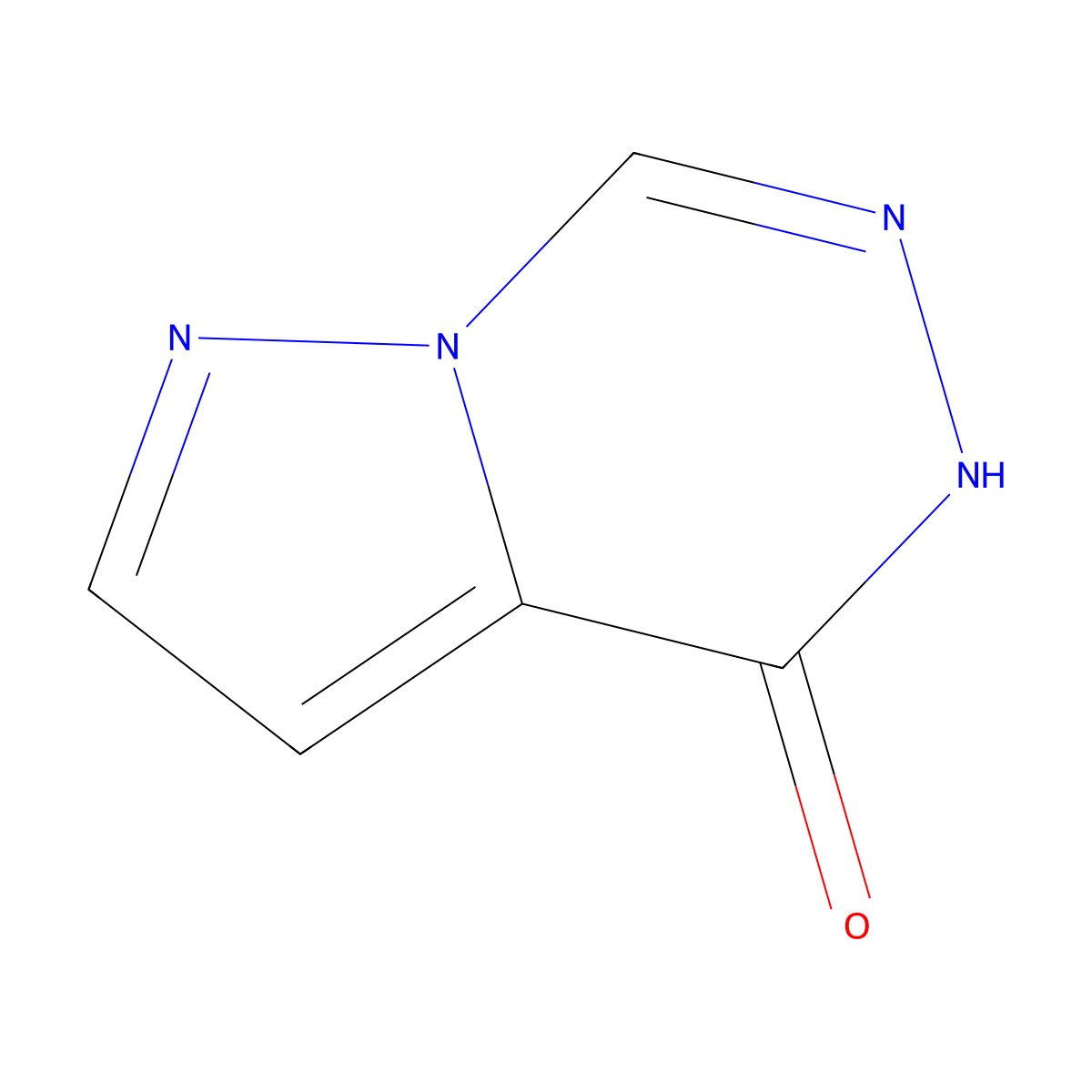 4H,5H-pyrazolo(1,5-d)(1,2,4)triazin-4-one molecular structure, CAS 56976-88-6